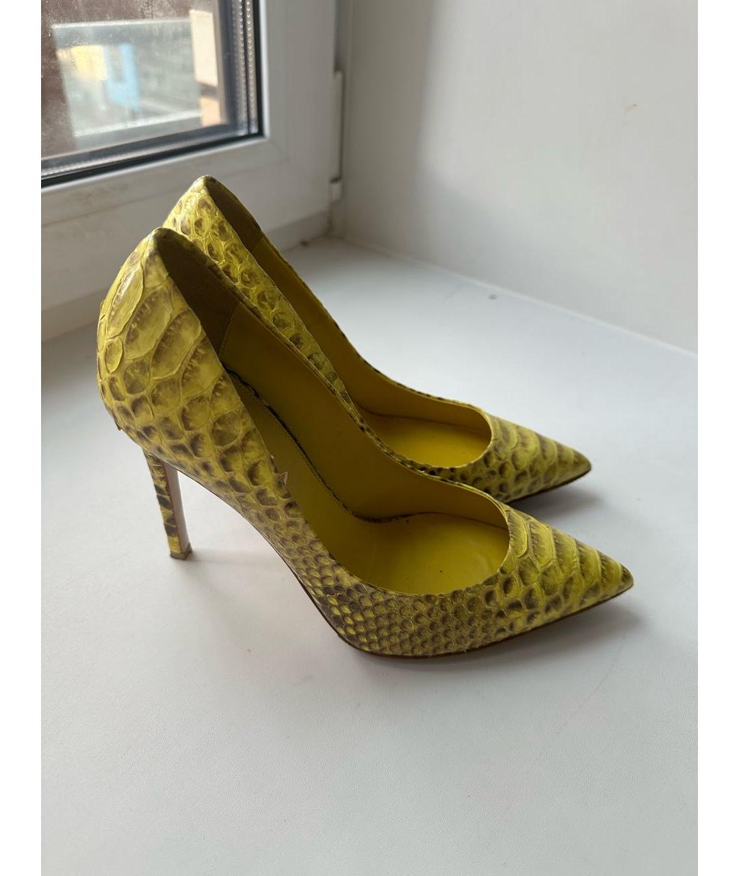 LE SILLA Желтые туфли из экзотической кожи, фото 3