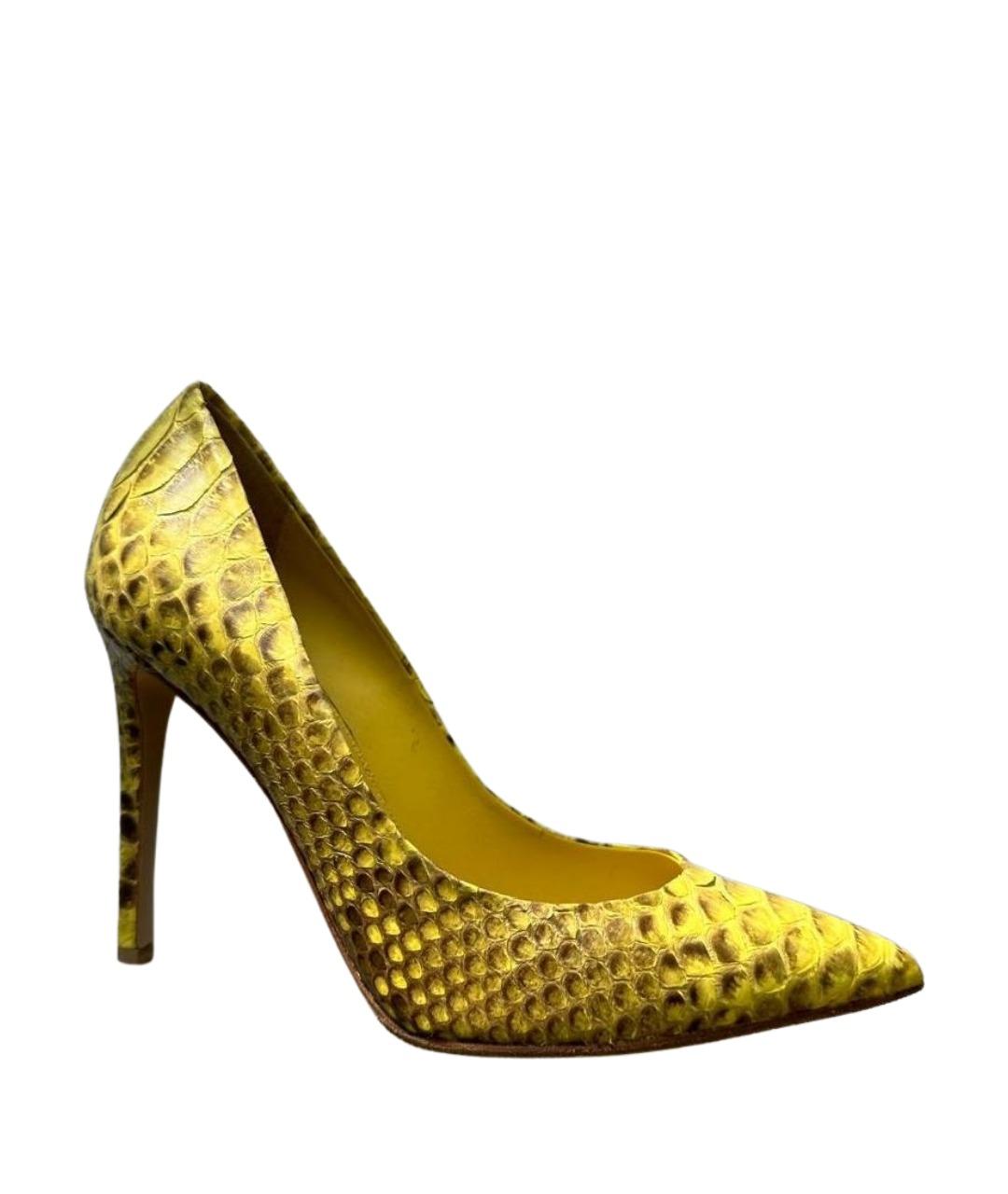 LE SILLA Желтые туфли из экзотической кожи, фото 10