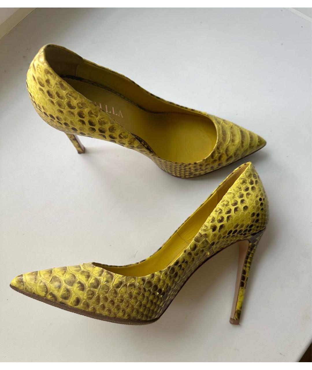 LE SILLA Желтые туфли из экзотической кожи, фото 5