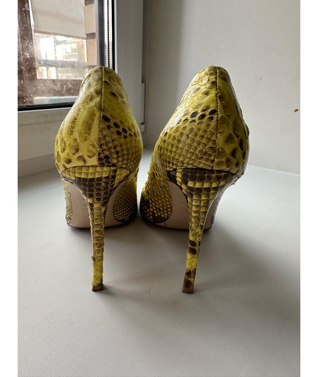 LE SILLA Желтые туфли из экзотической кожи, фото 6