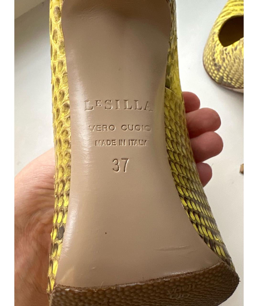 LE SILLA Желтые туфли из экзотической кожи, фото 8