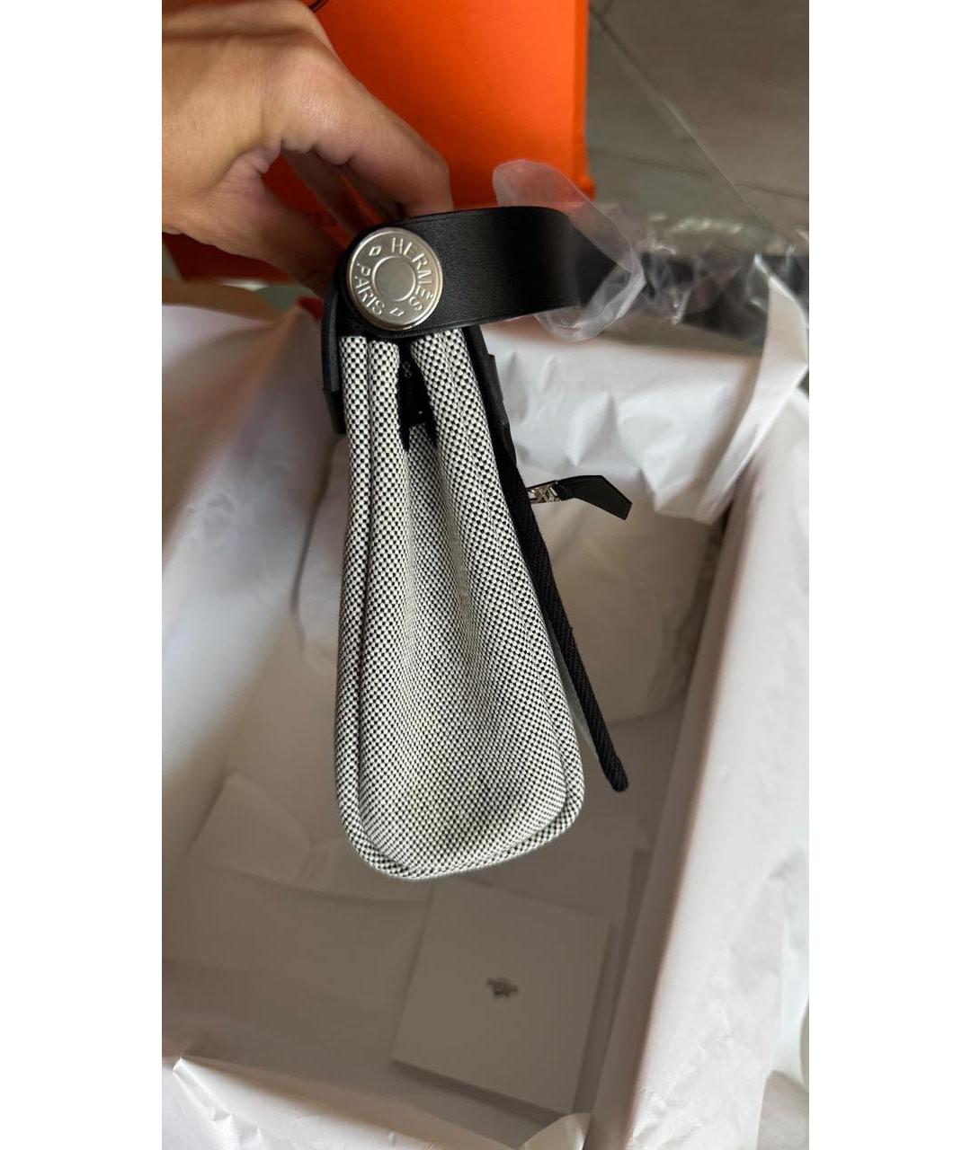 HERMES Черная кожаная сумка тоут, фото 4