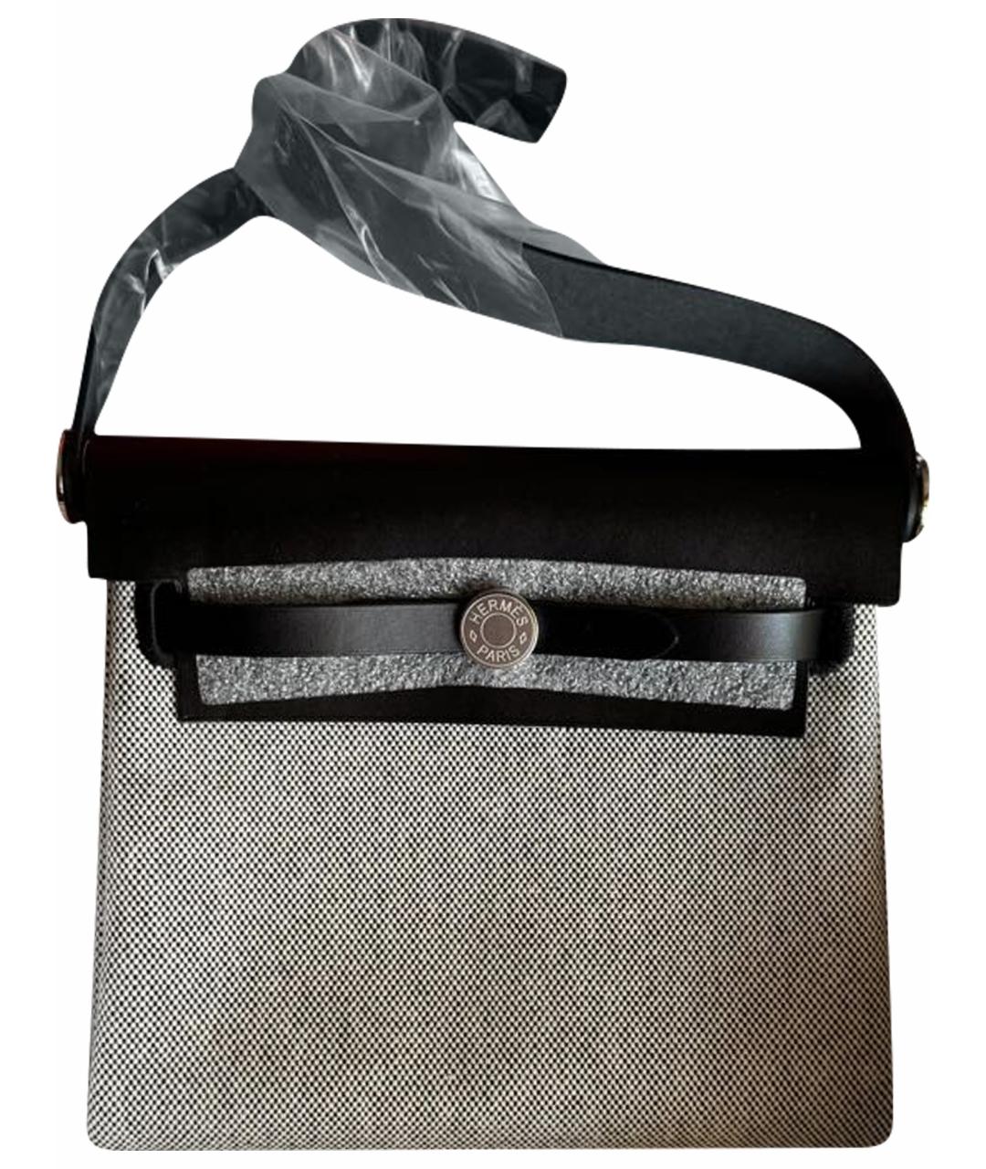 HERMES Черная кожаная сумка тоут, фото 1