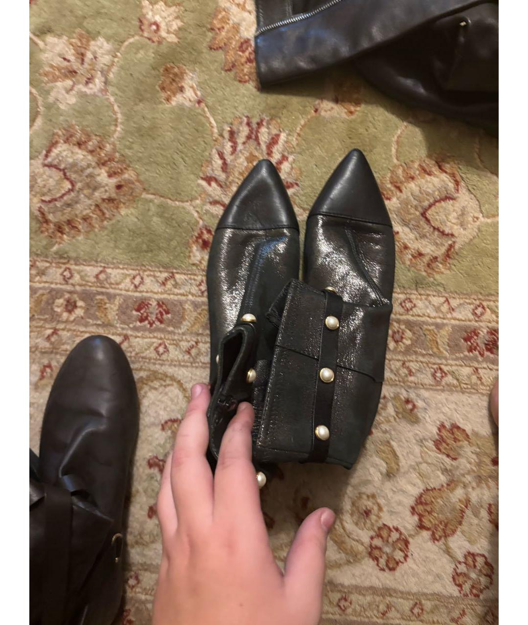 ALBERTA FERRETTI Черные кожаные полусапоги, фото 2