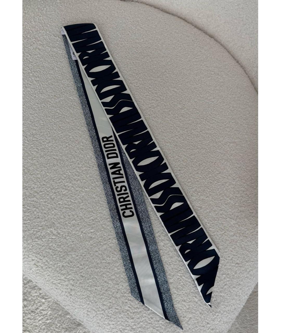 CHRISTIAN DIOR Темно-синий шелковый платок, фото 8