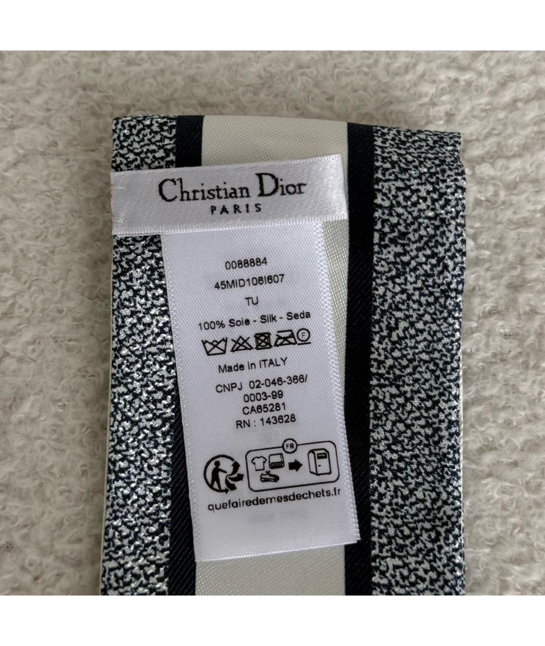 CHRISTIAN DIOR Темно-синий шелковый платок, фото 6