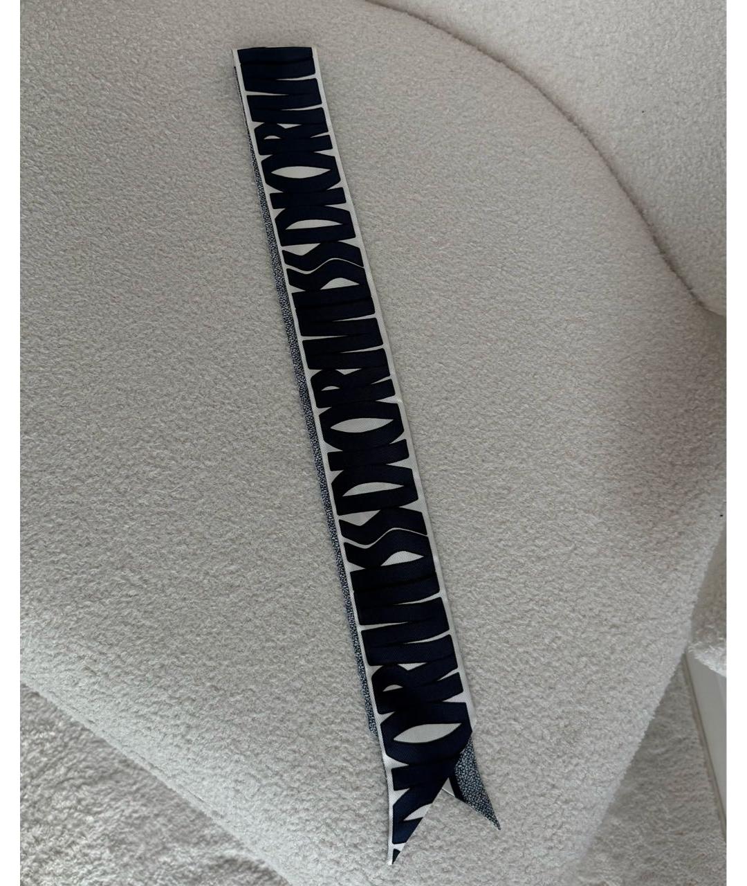 CHRISTIAN DIOR Темно-синий шелковый платок, фото 2