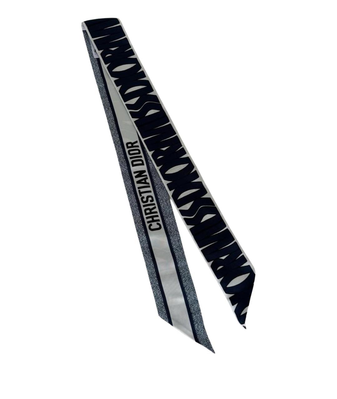 CHRISTIAN DIOR Темно-синий шелковый платок, фото 1