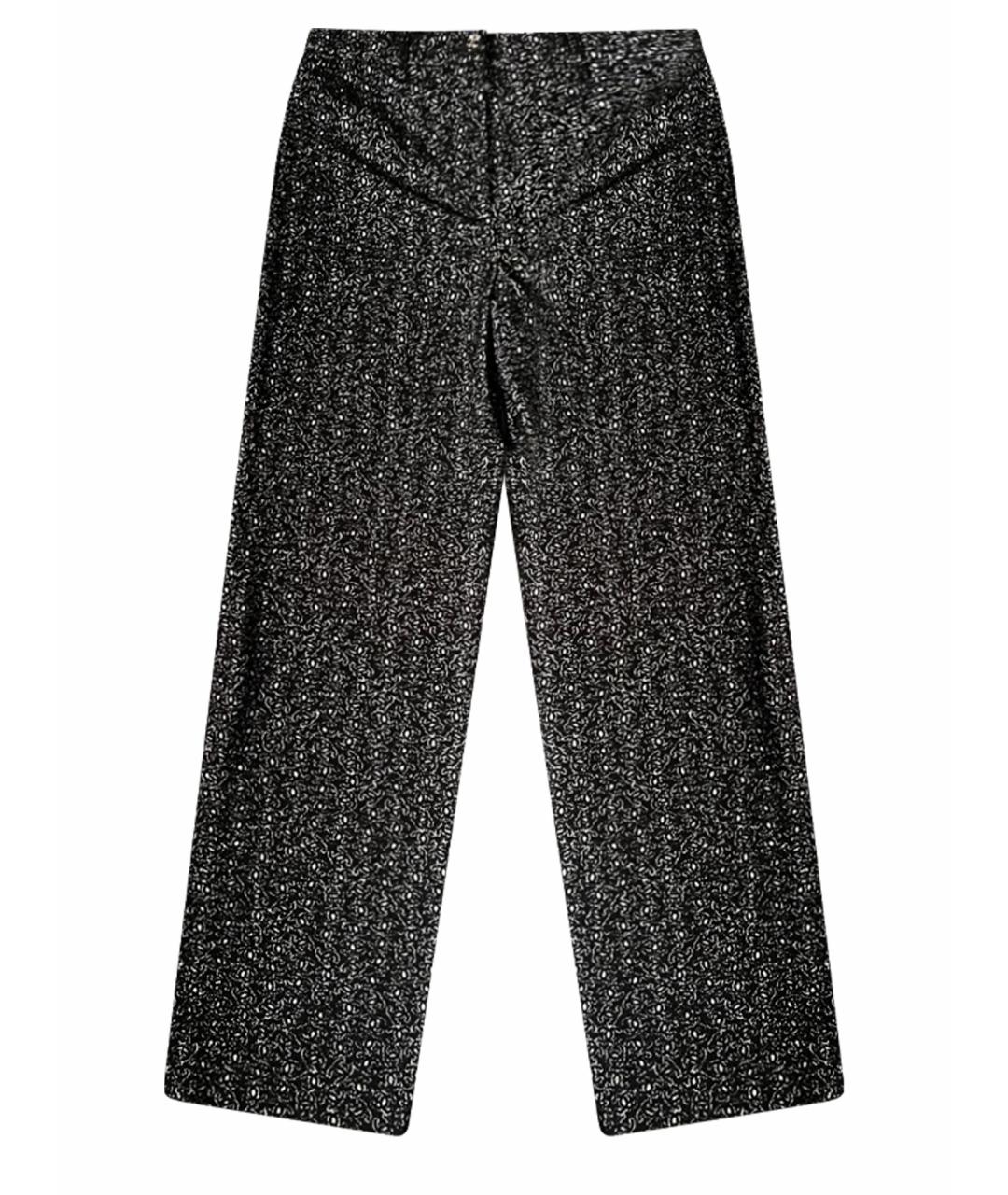 CHANEL Черные хлопко-эластановые прямые брюки, фото 1