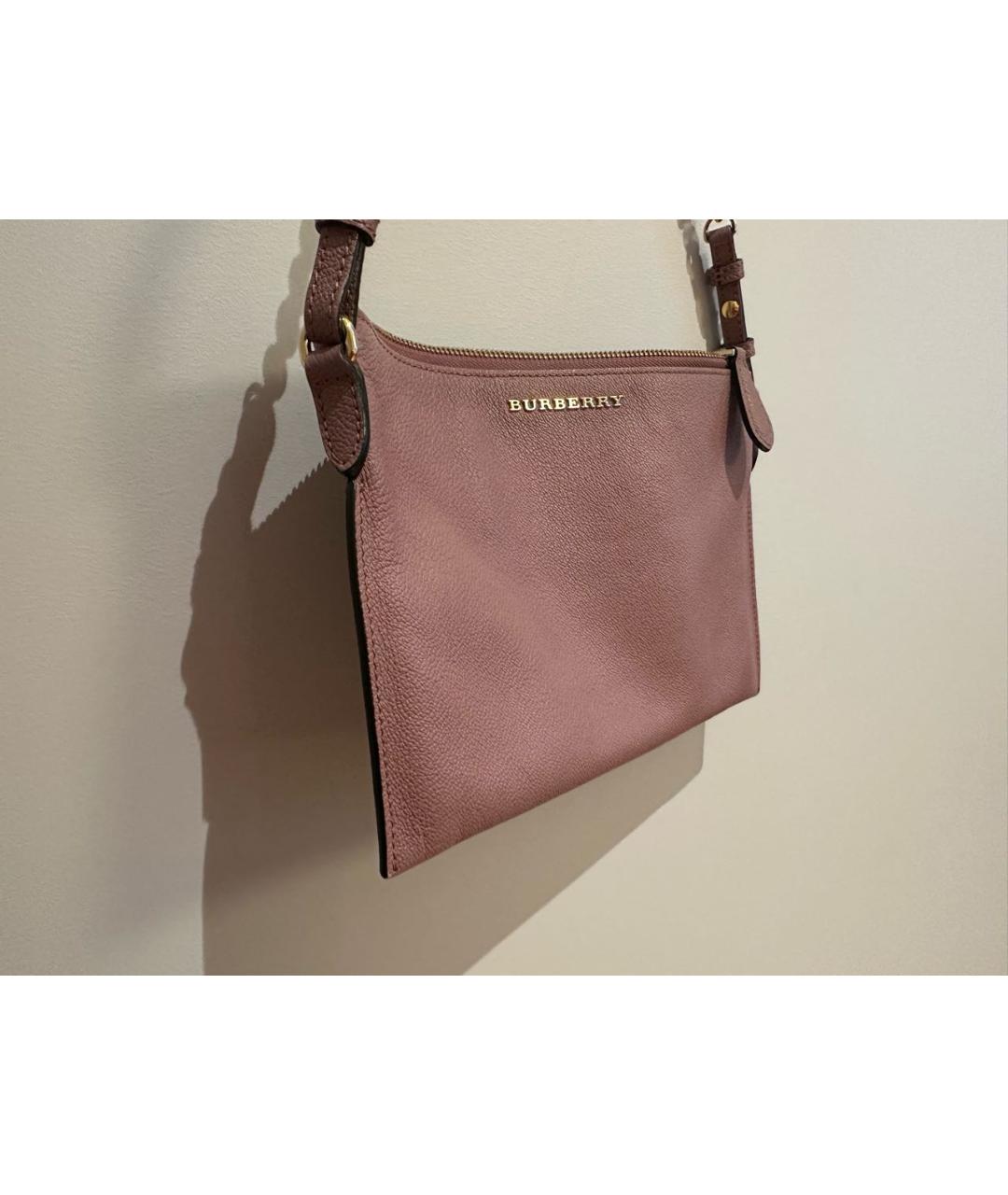 BURBERRY Розовая кожаная сумка через плечо, фото 3