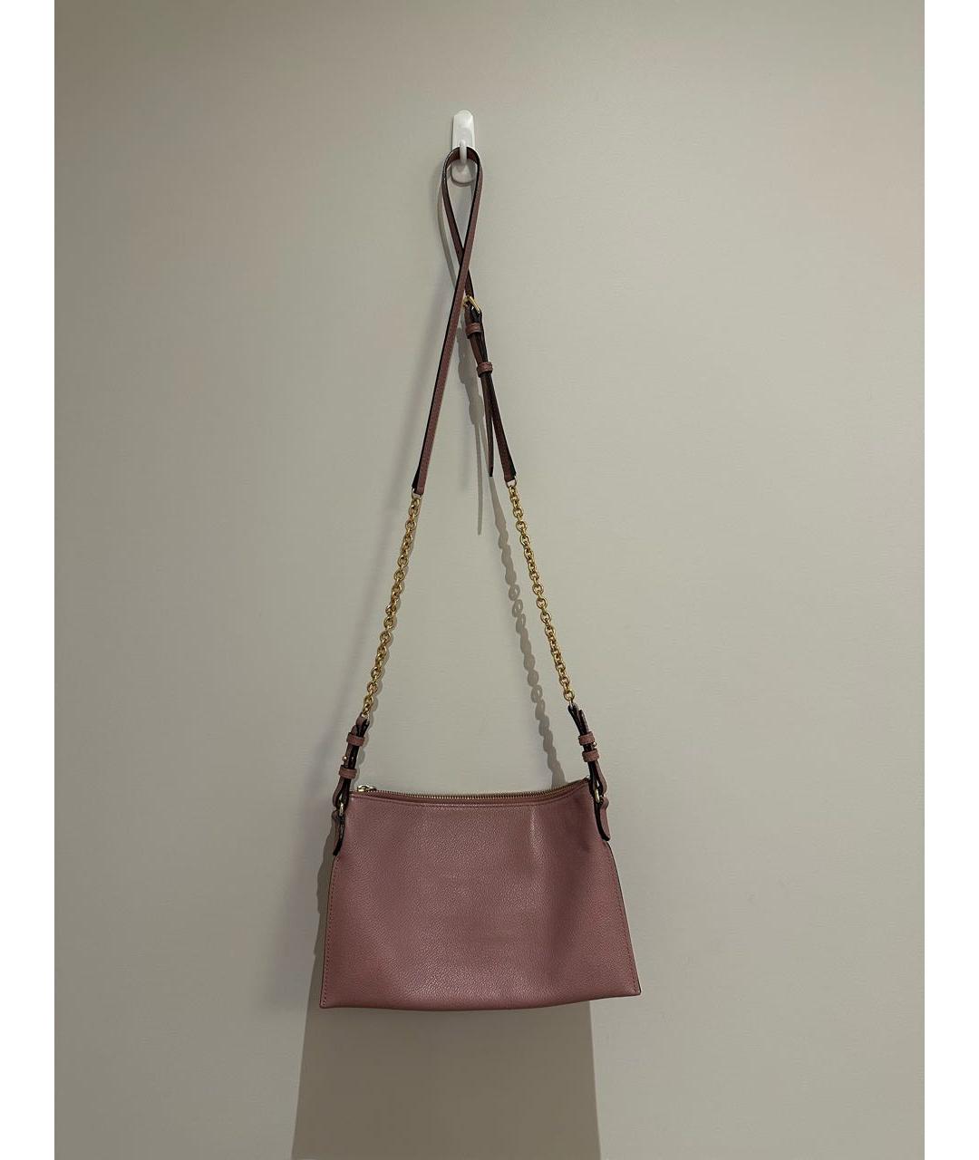 BURBERRY Розовая кожаная сумка через плечо, фото 2