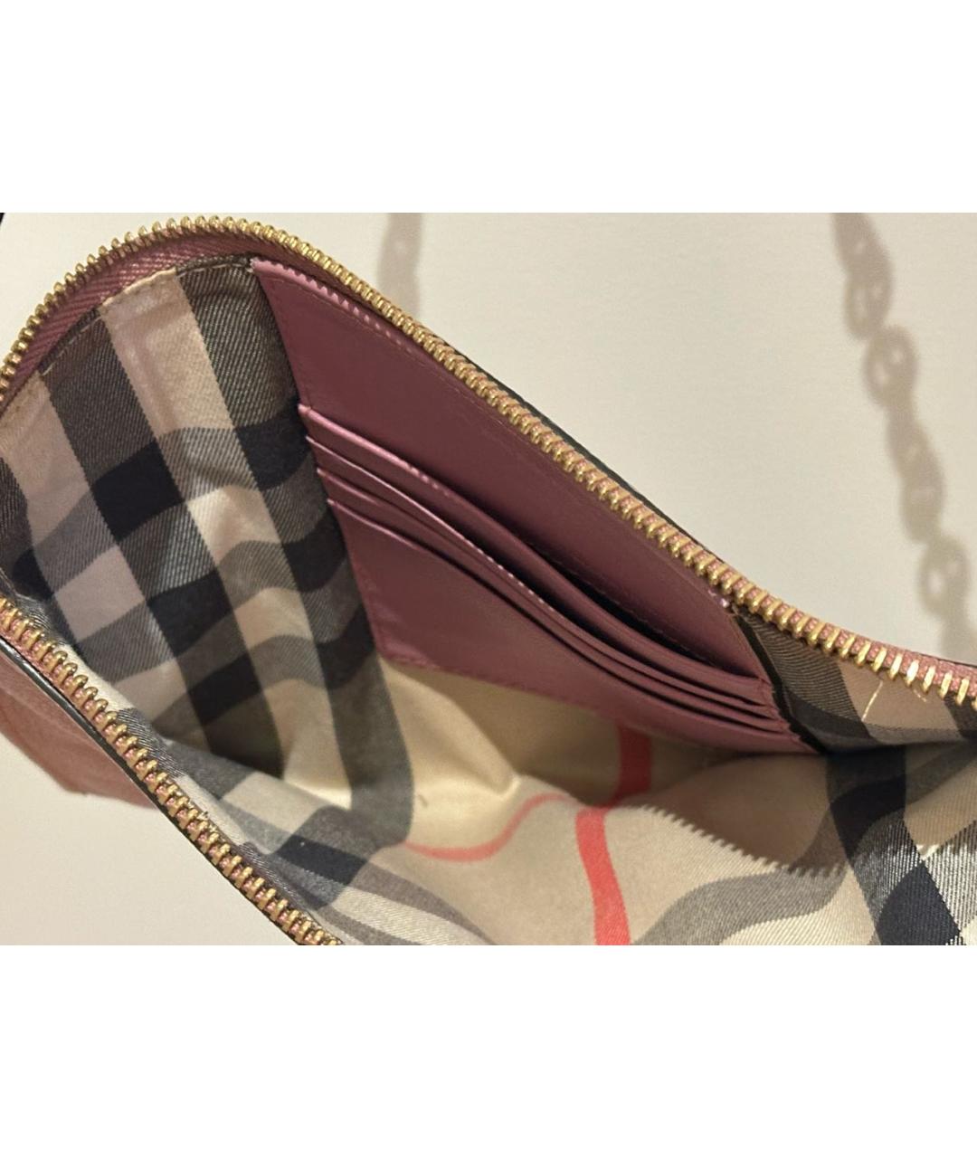 BURBERRY Розовая кожаная сумка через плечо, фото 5