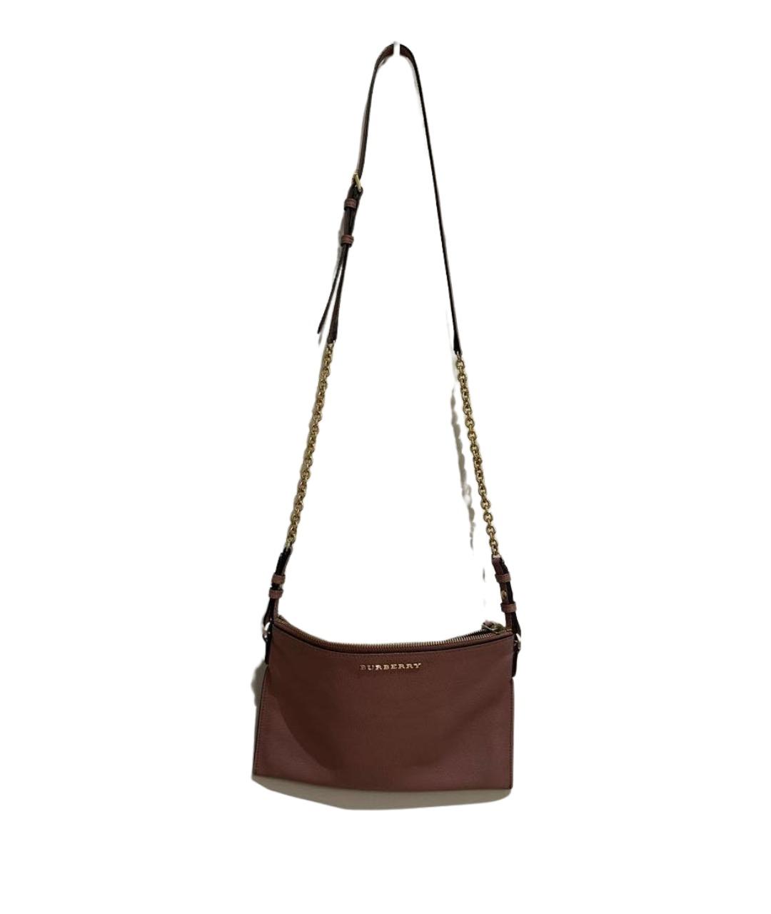 BURBERRY Розовая кожаная сумка через плечо, фото 1