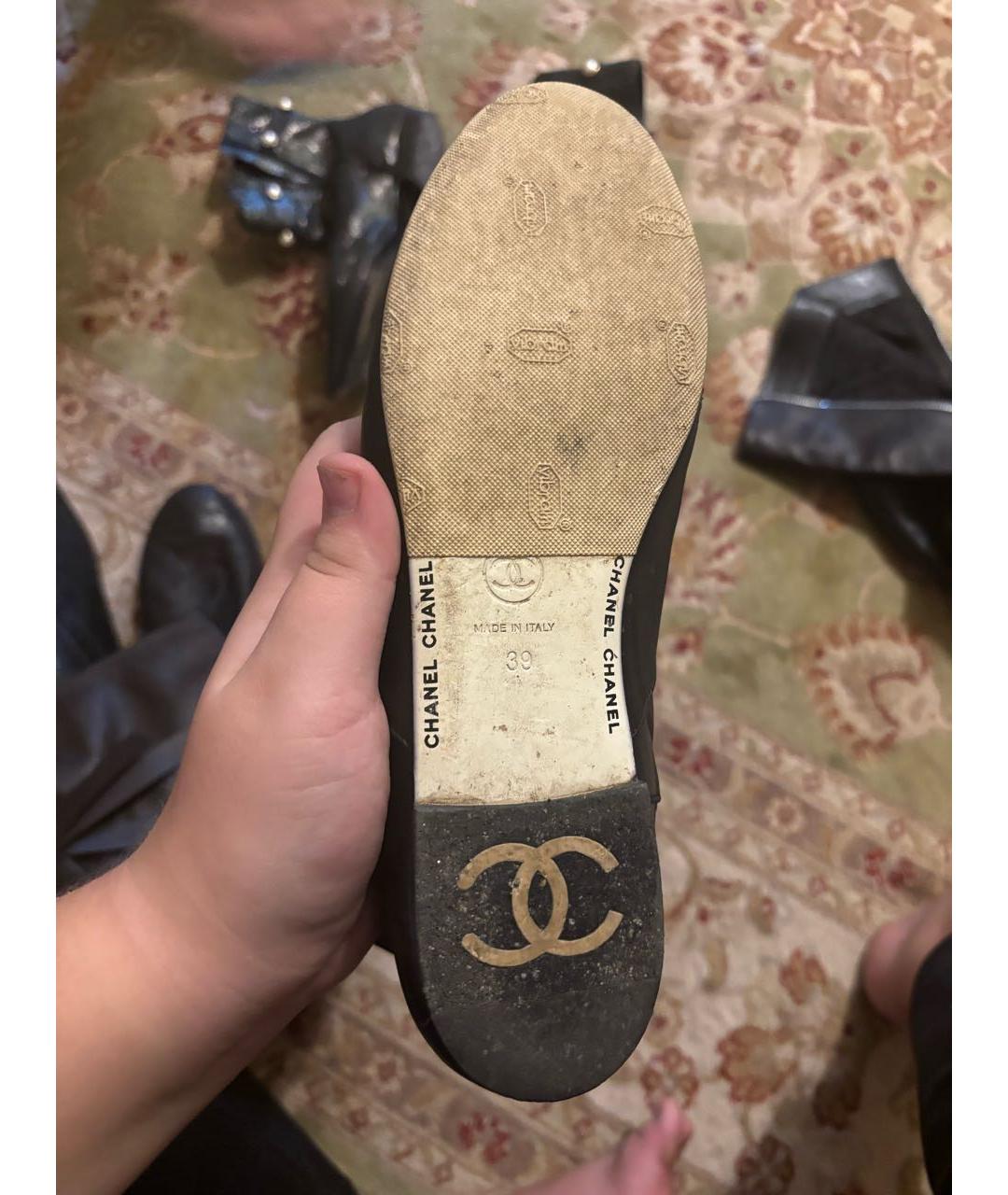 CHANEL Черные кожаные сапоги, фото 2