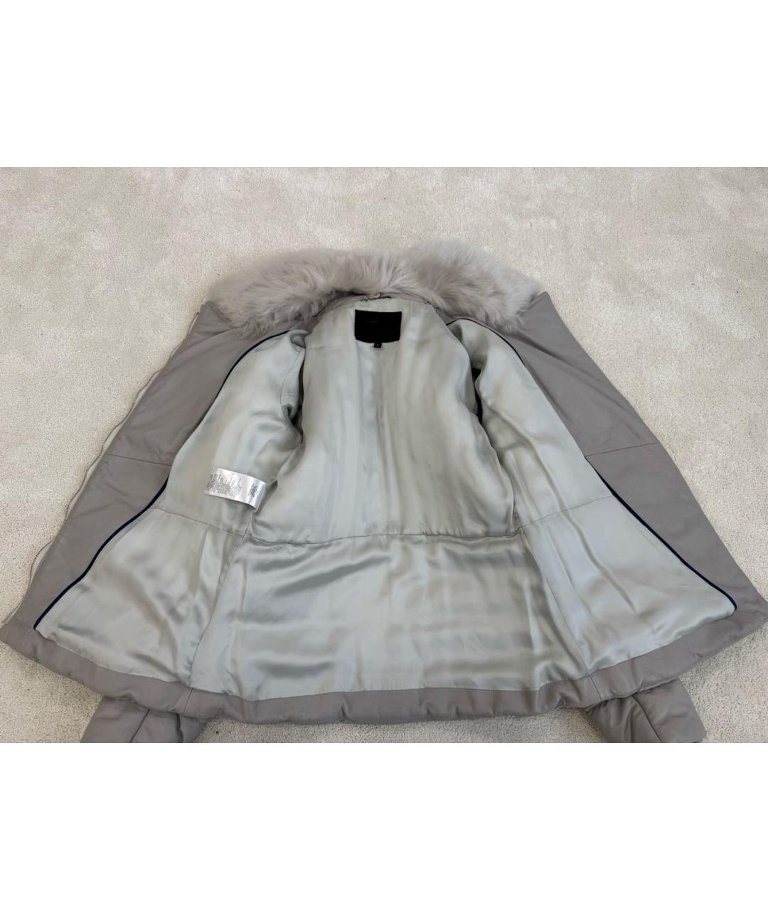 GIORGIO ARMANI Серый кожаный пуховик, фото 5