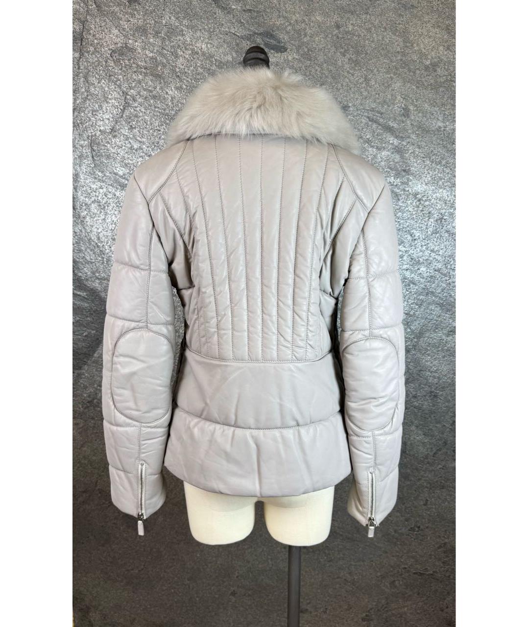 GIORGIO ARMANI Серый кожаный пуховик, фото 2