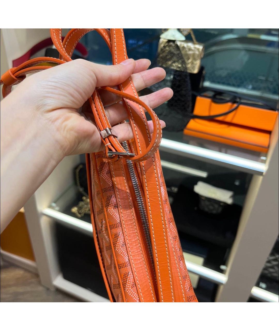GOYARD Оранжевая кожаная сумка на плечо, фото 6