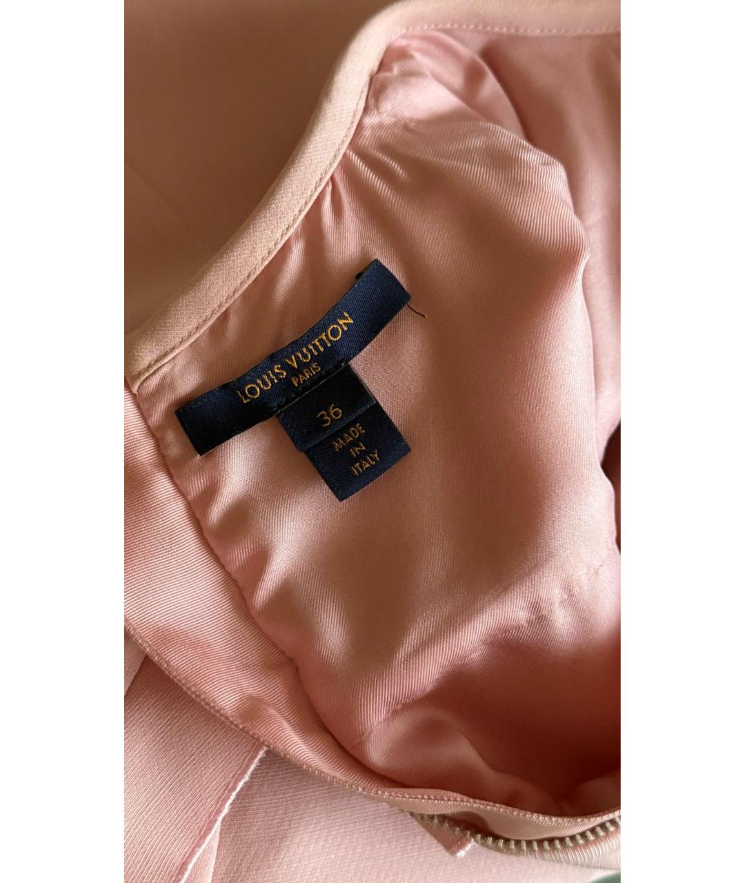 LOUIS VUITTON Розовое шелковое коктейльное платье, фото 4