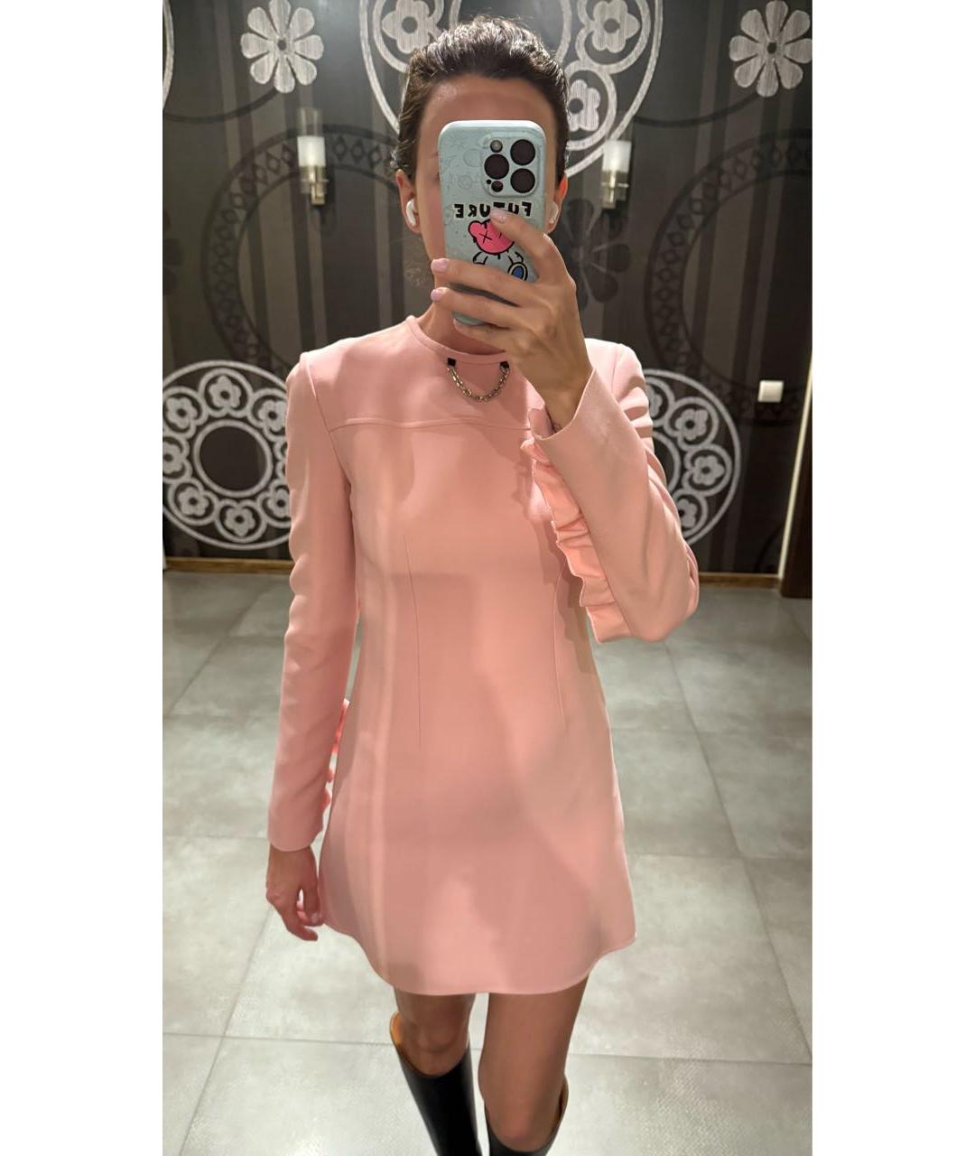 LOUIS VUITTON Розовое шелковое коктейльное платье, фото 7