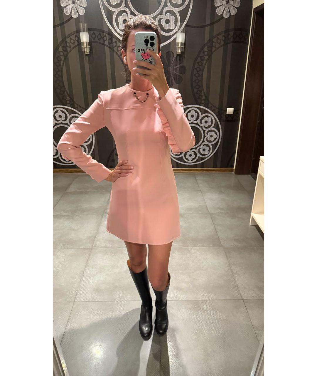 LOUIS VUITTON Розовое шелковое коктейльное платье, фото 5