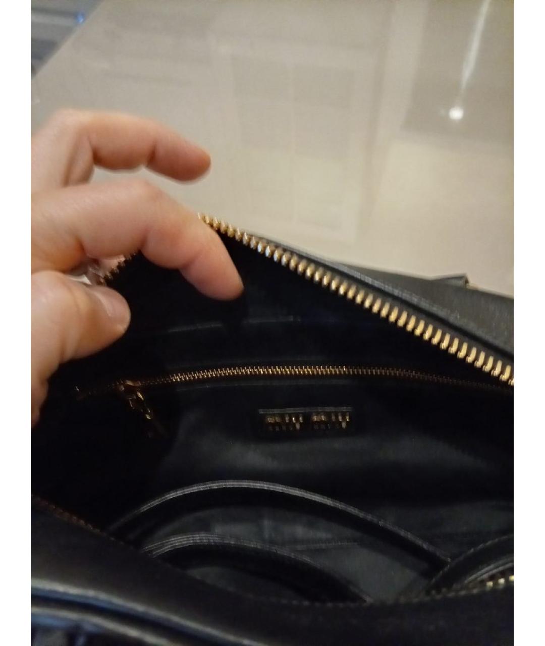 MIU MIU Черная кожаная сумка с короткими ручками, фото 4