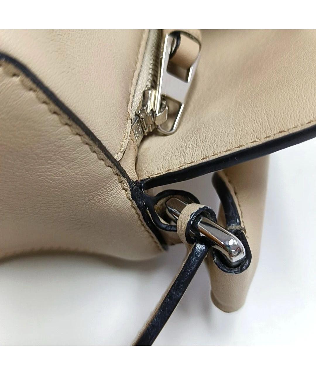 LOEWE Бежевая кожаная сумка через плечо, фото 7