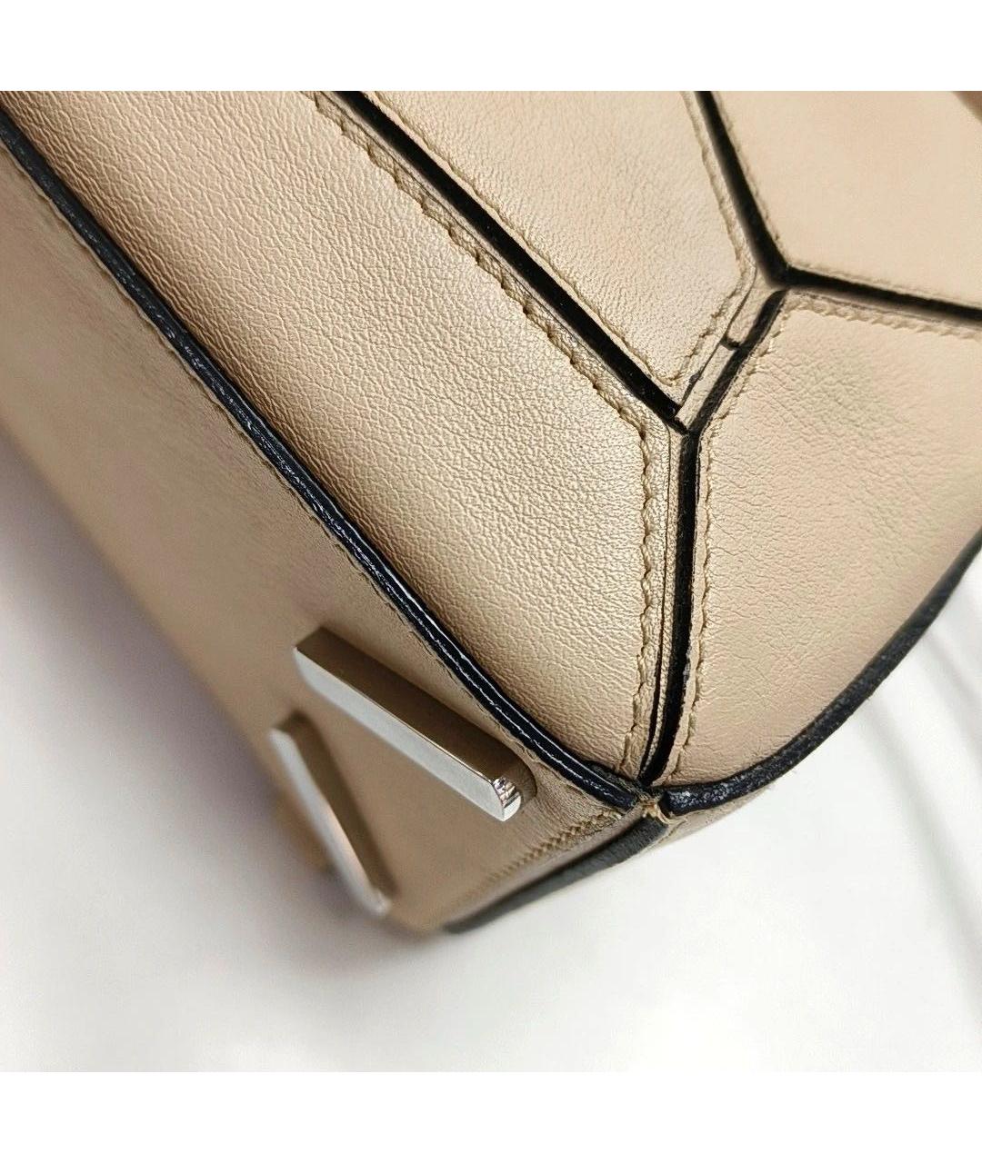 LOEWE Бежевая кожаная сумка через плечо, фото 8