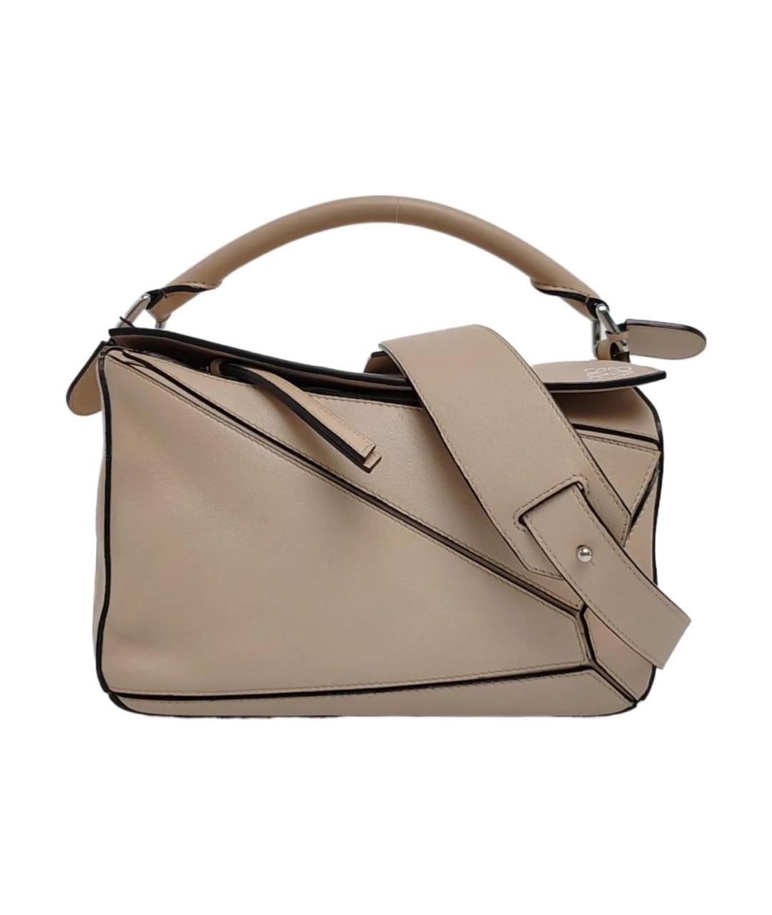 LOEWE Бежевая кожаная сумка через плечо, фото 9