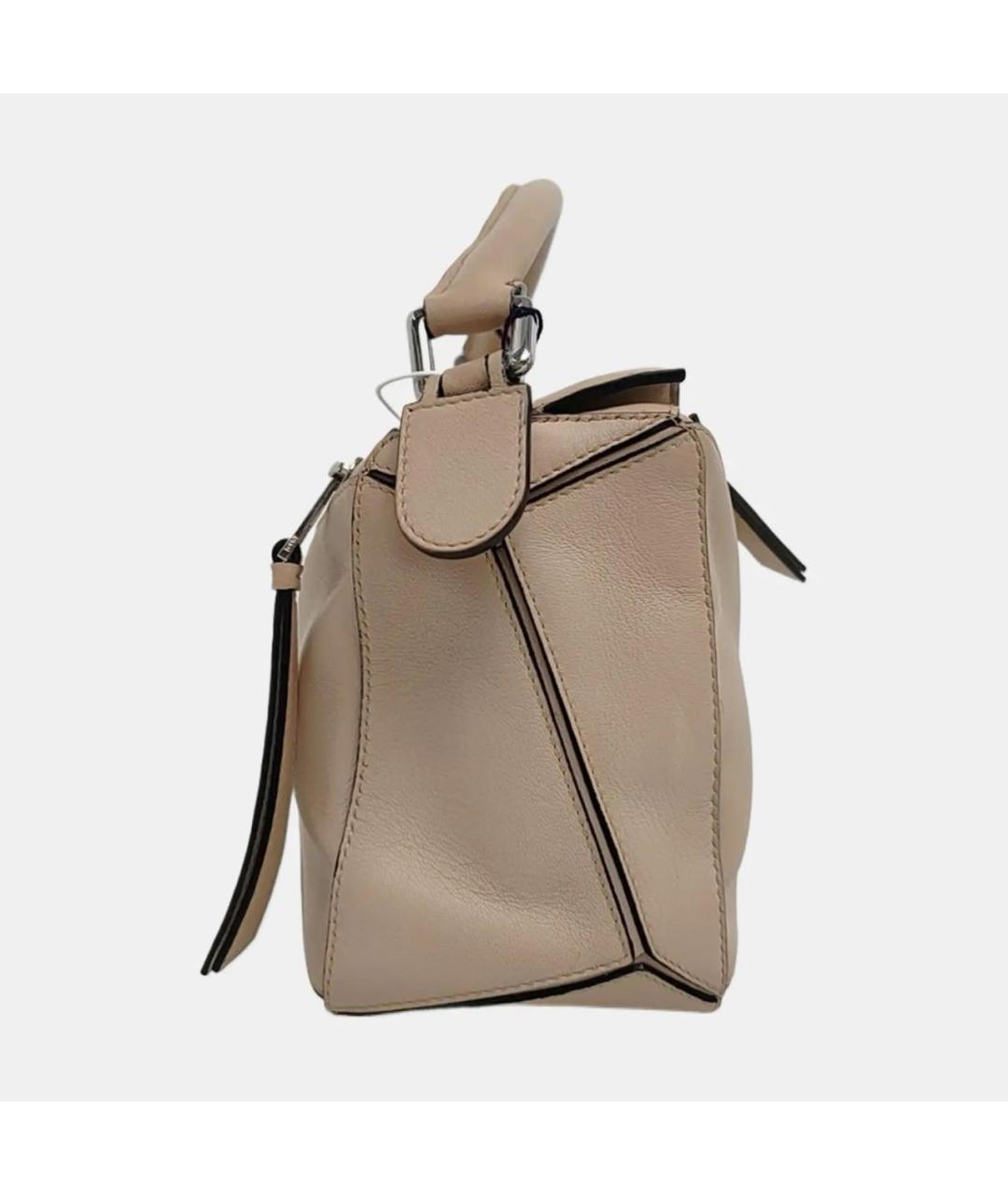 LOEWE Бежевая кожаная сумка через плечо, фото 3