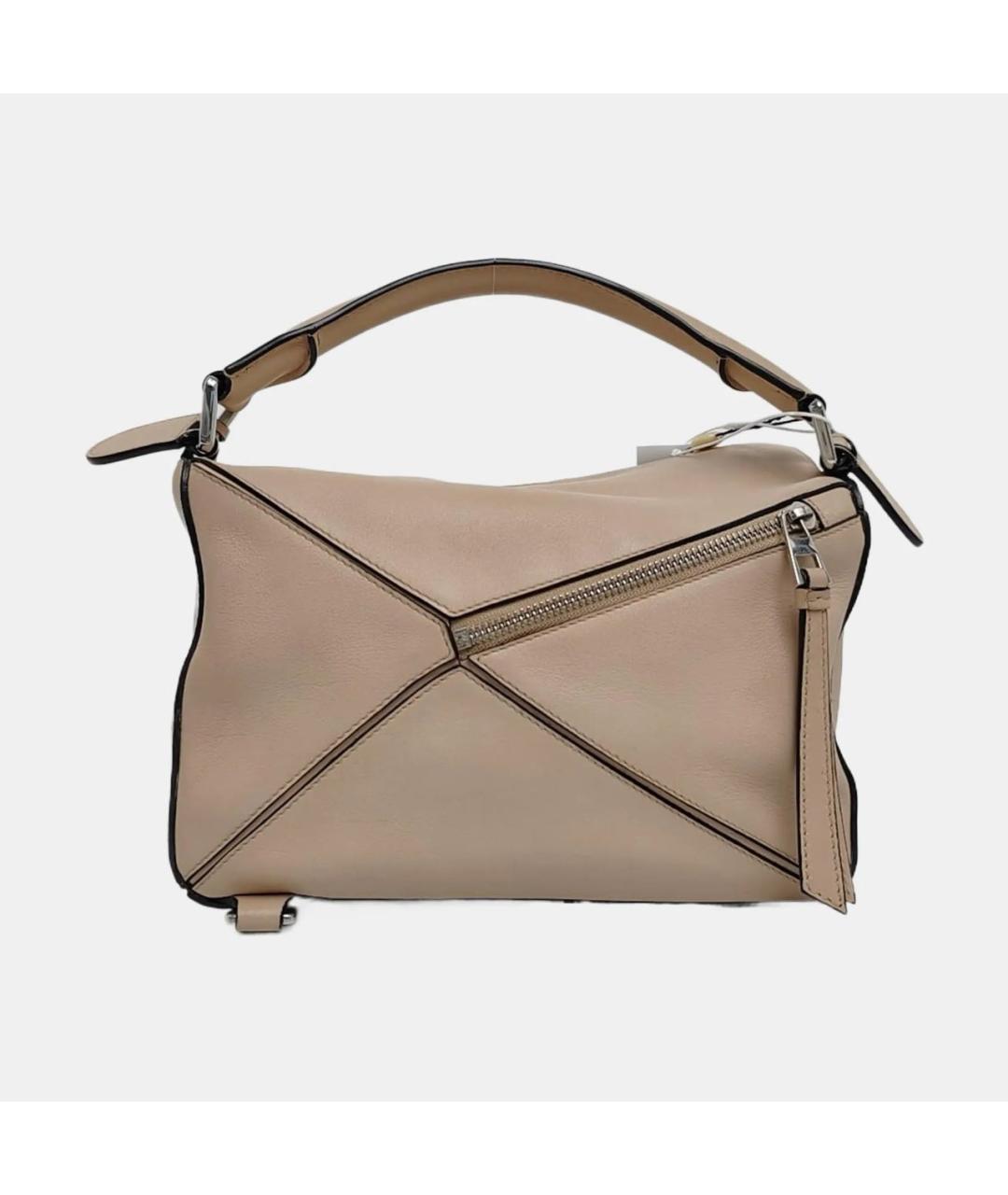 LOEWE Бежевая кожаная сумка через плечо, фото 4