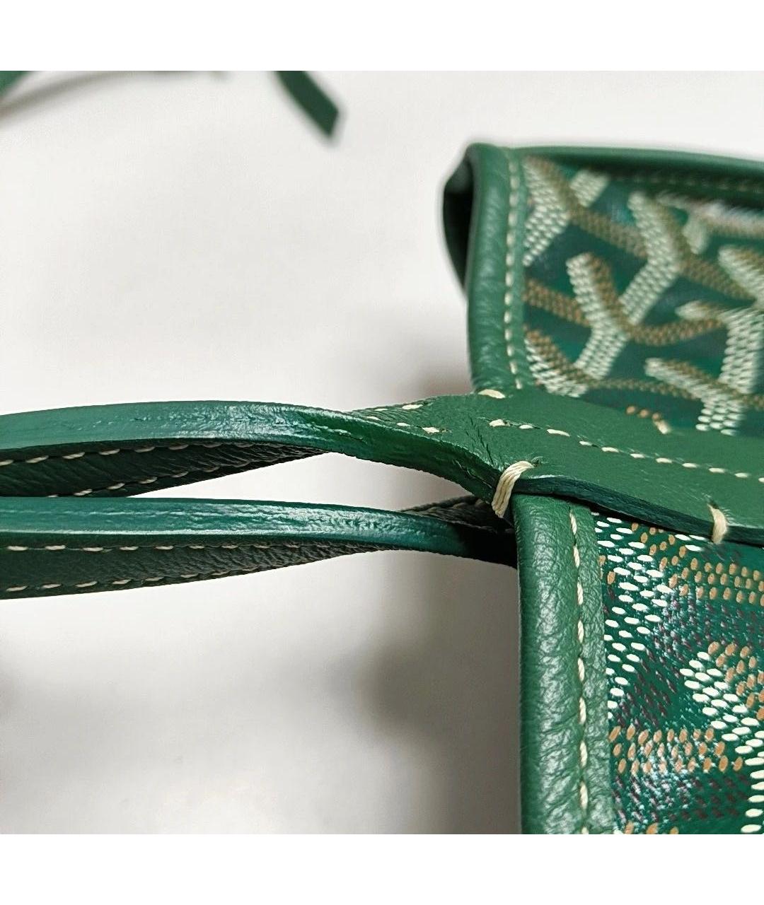 GOYARD Зеленая кожаная сумка через плечо, фото 8
