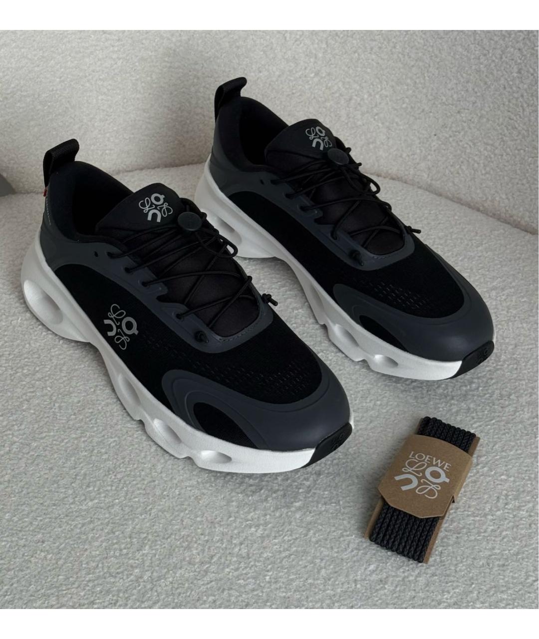 LOEWE Черные текстильные кроссовки, фото 5