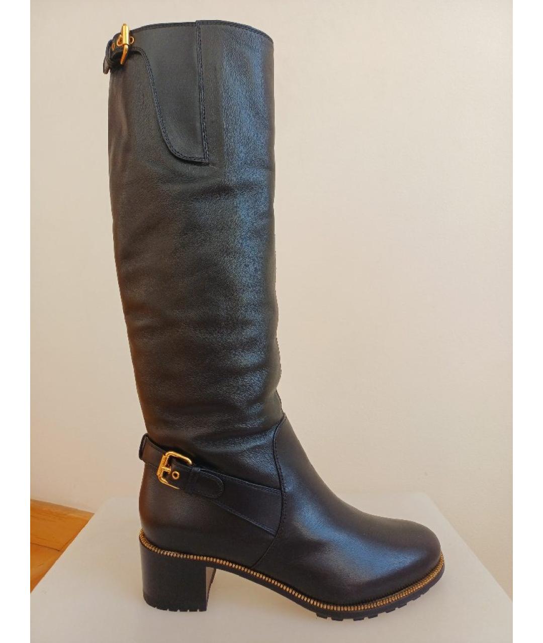 SERGIO ROSSI Черные кожаные сапоги, фото 9