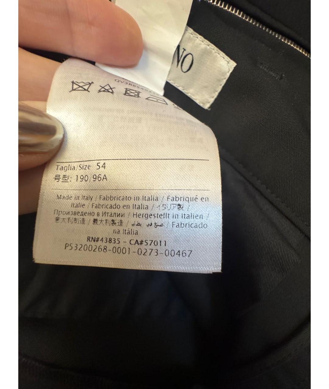 VALENTINO Черные шерстяные повседневные брюки, фото 7