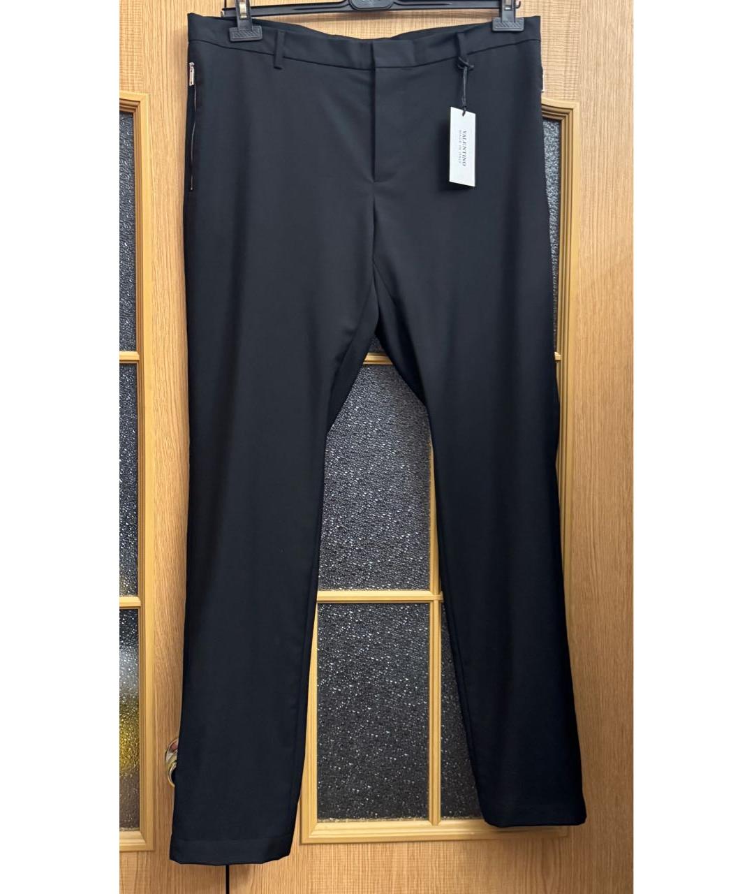 VALENTINO Черные шерстяные повседневные брюки, фото 9