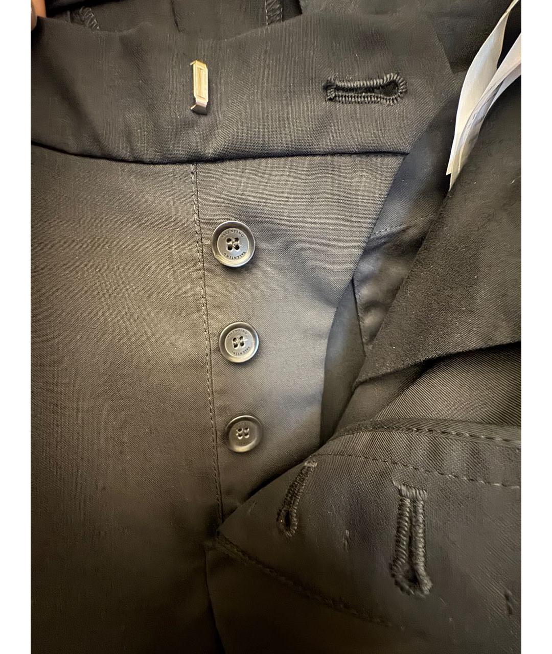 VALENTINO Черные шерстяные повседневные брюки, фото 3