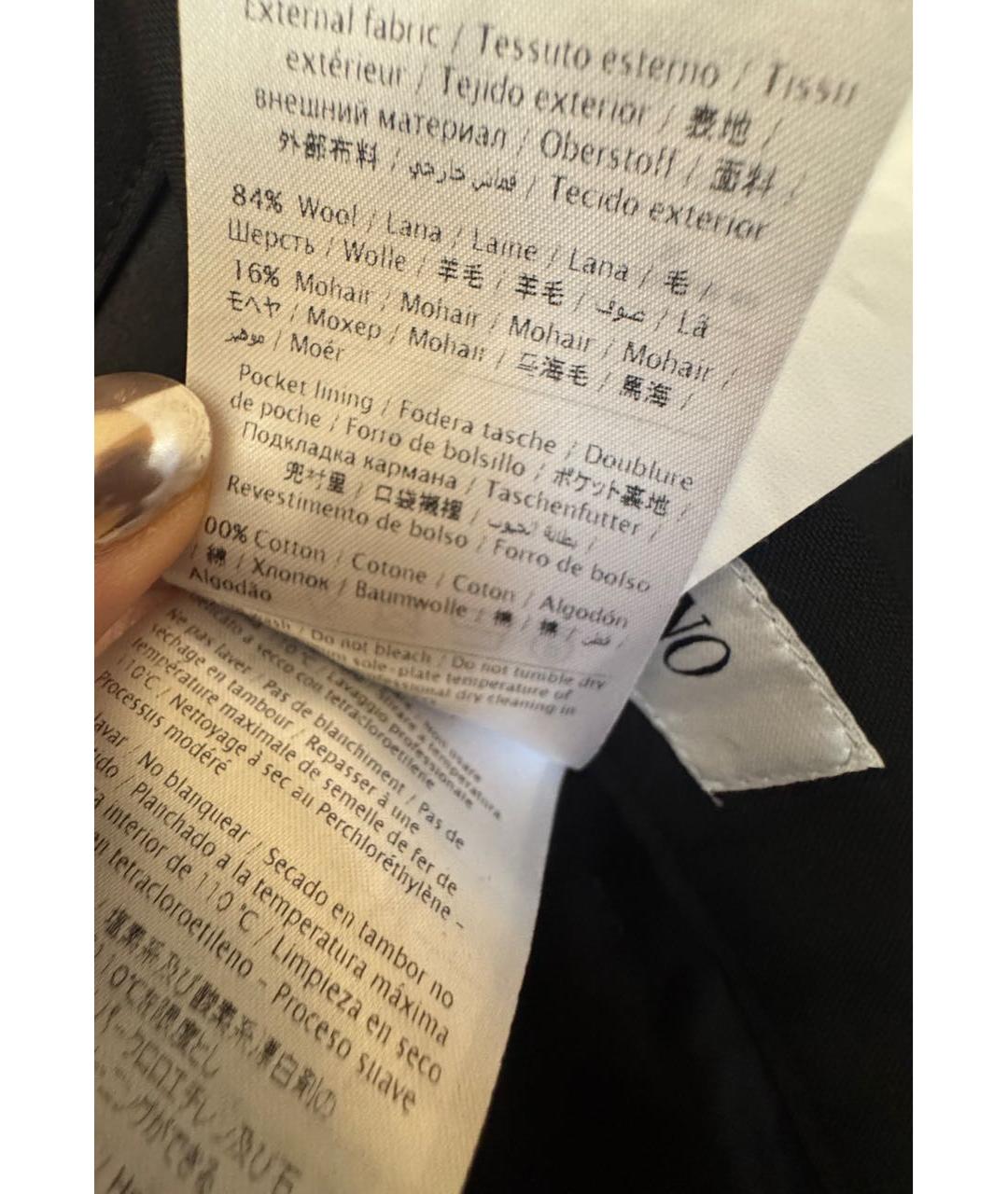 VALENTINO Черные шерстяные повседневные брюки, фото 6