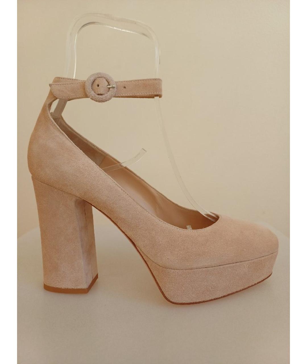GIANVITO ROSSI Бежевые замшевые туфли, фото 9