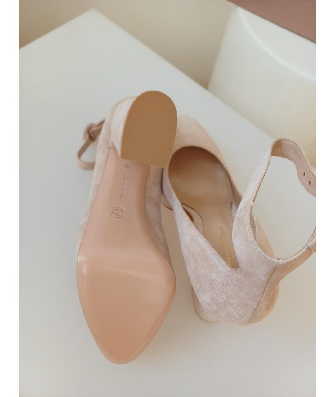 GIANVITO ROSSI Бежевые замшевые туфли, фото 8