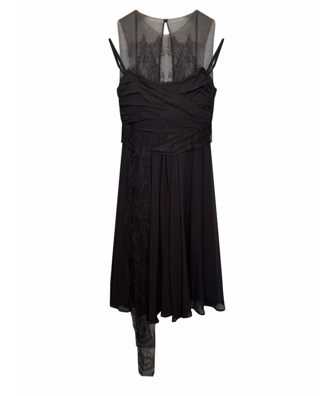 LA PERLA Черное шелковое коктейльное платье, фото 1
