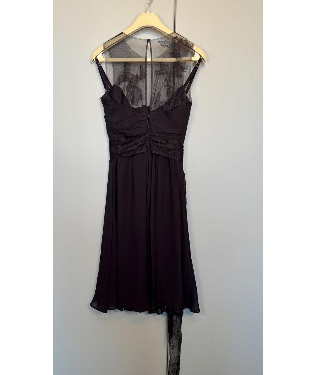 LA PERLA Черное шелковое коктейльное платье, фото 2