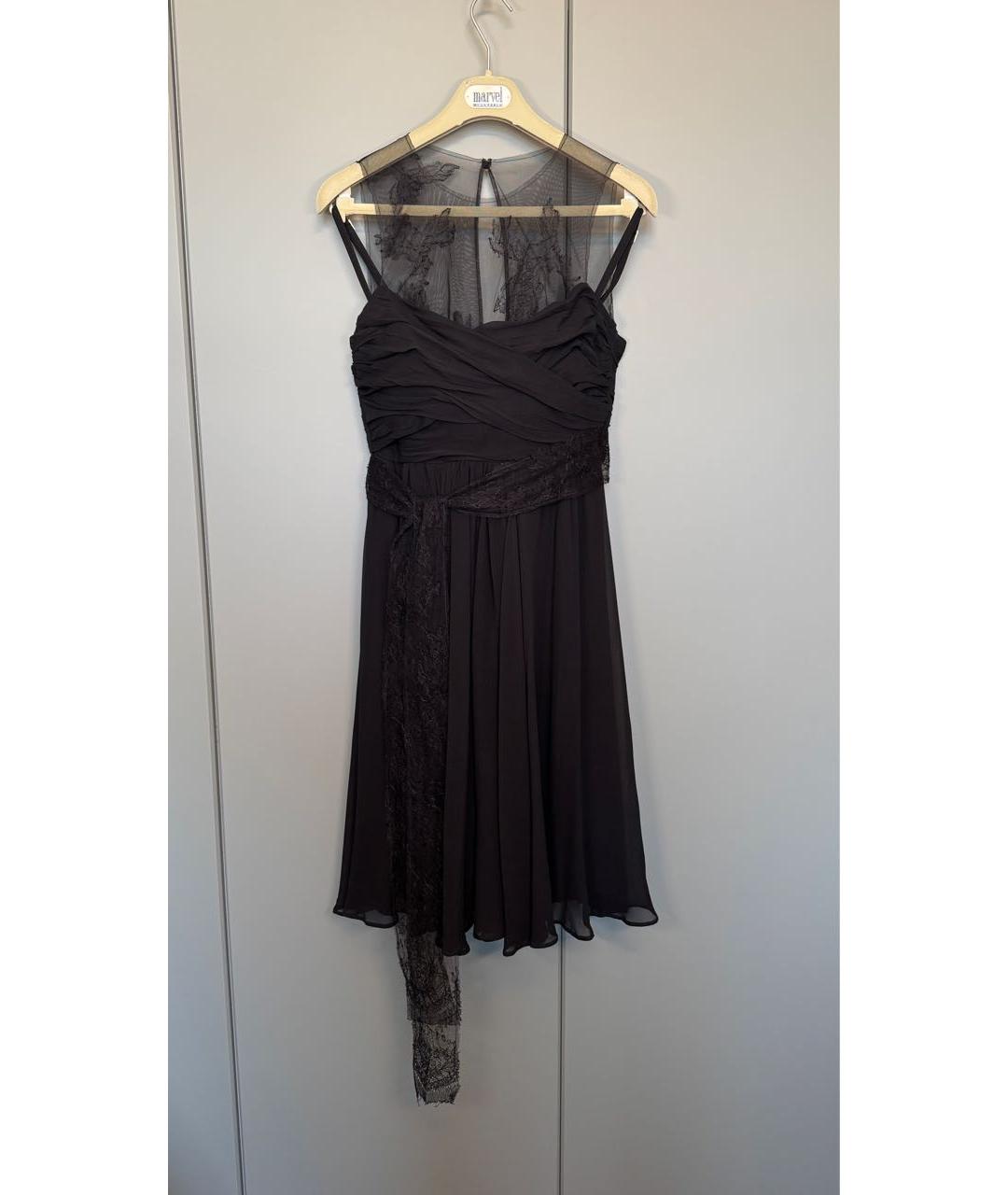 LA PERLA Черное шелковое коктейльное платье, фото 6