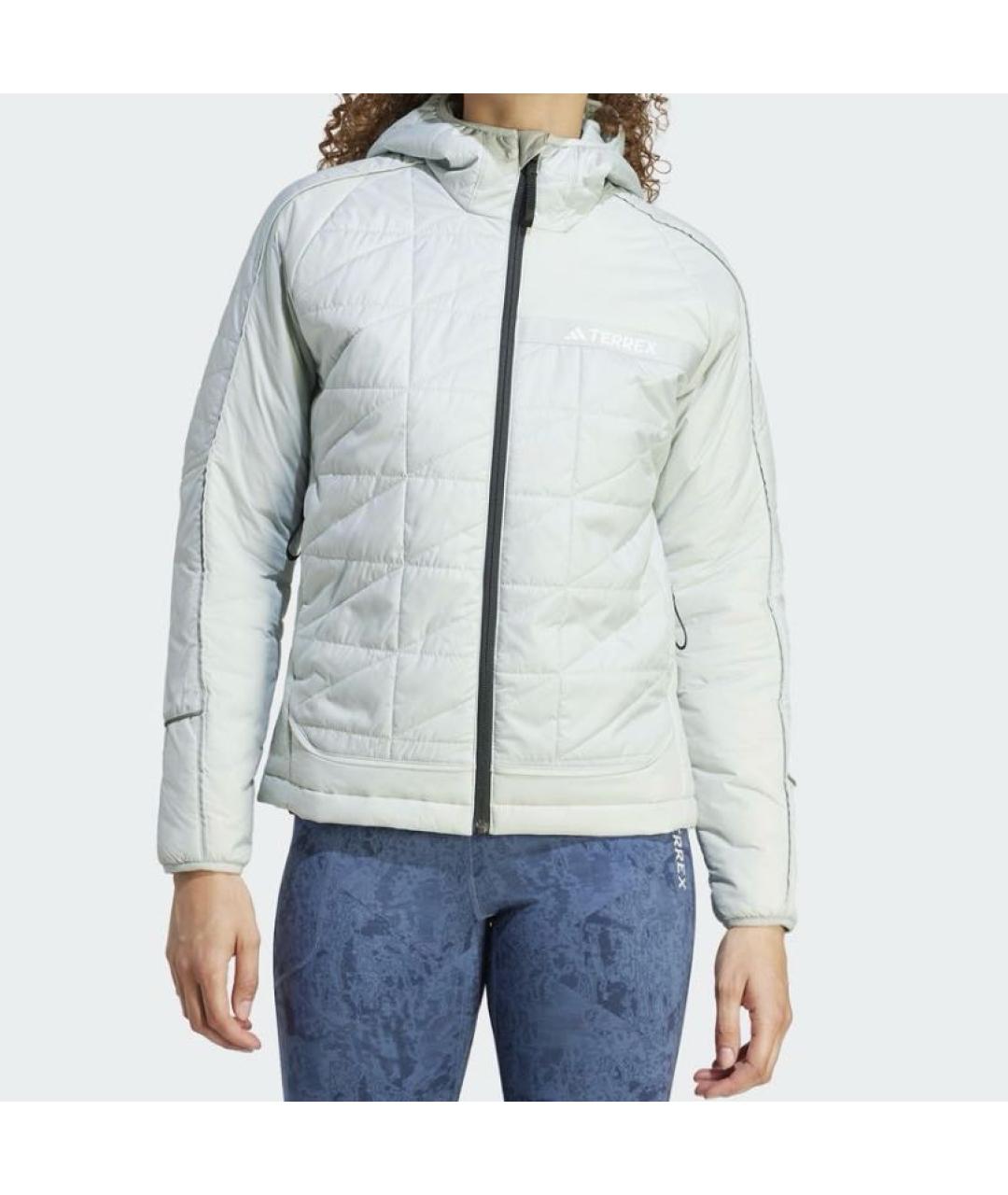 ADIDAS Серая полиамидовая куртка, фото 2