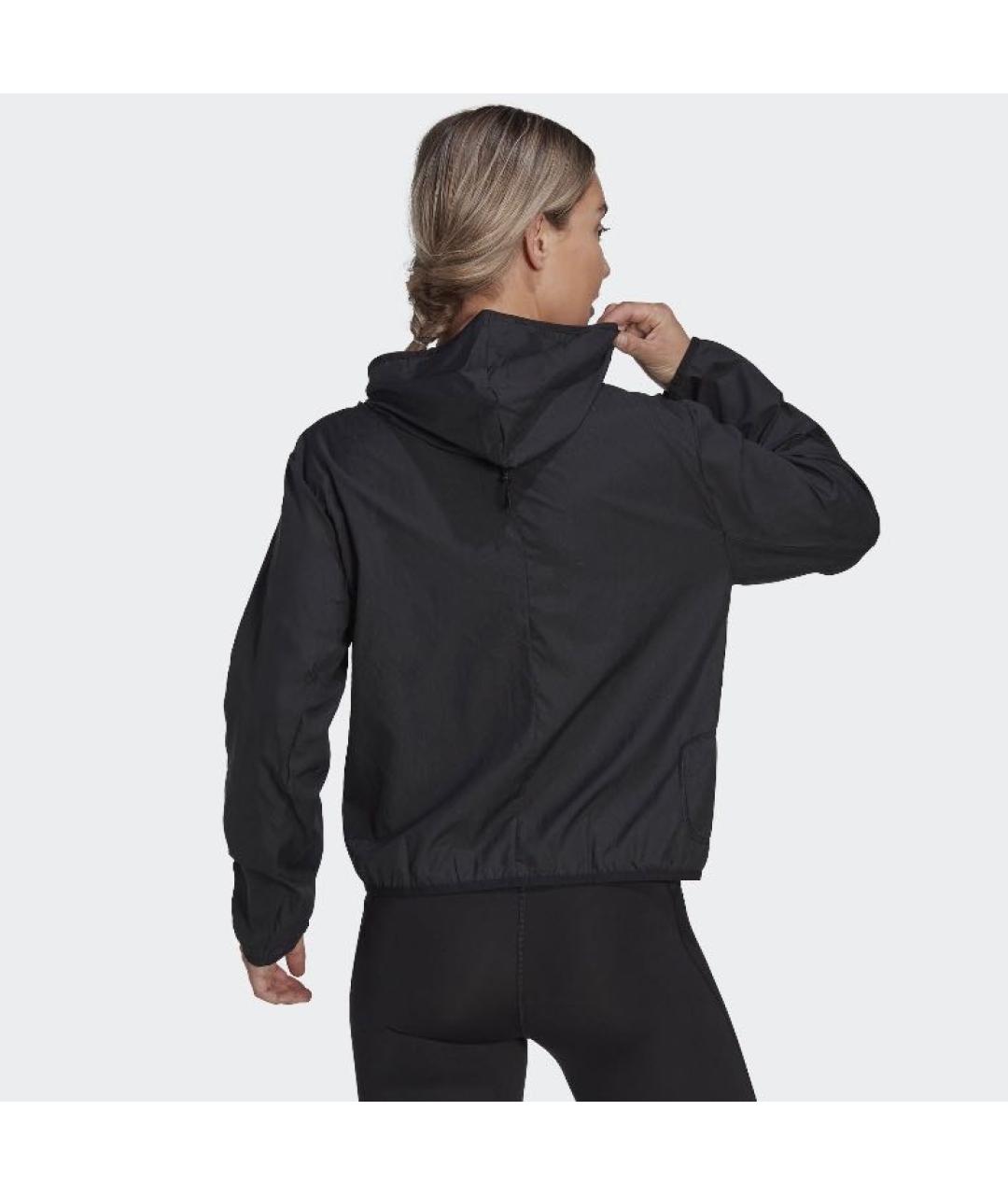 ADIDAS Черная полиамидовая куртка, фото 3