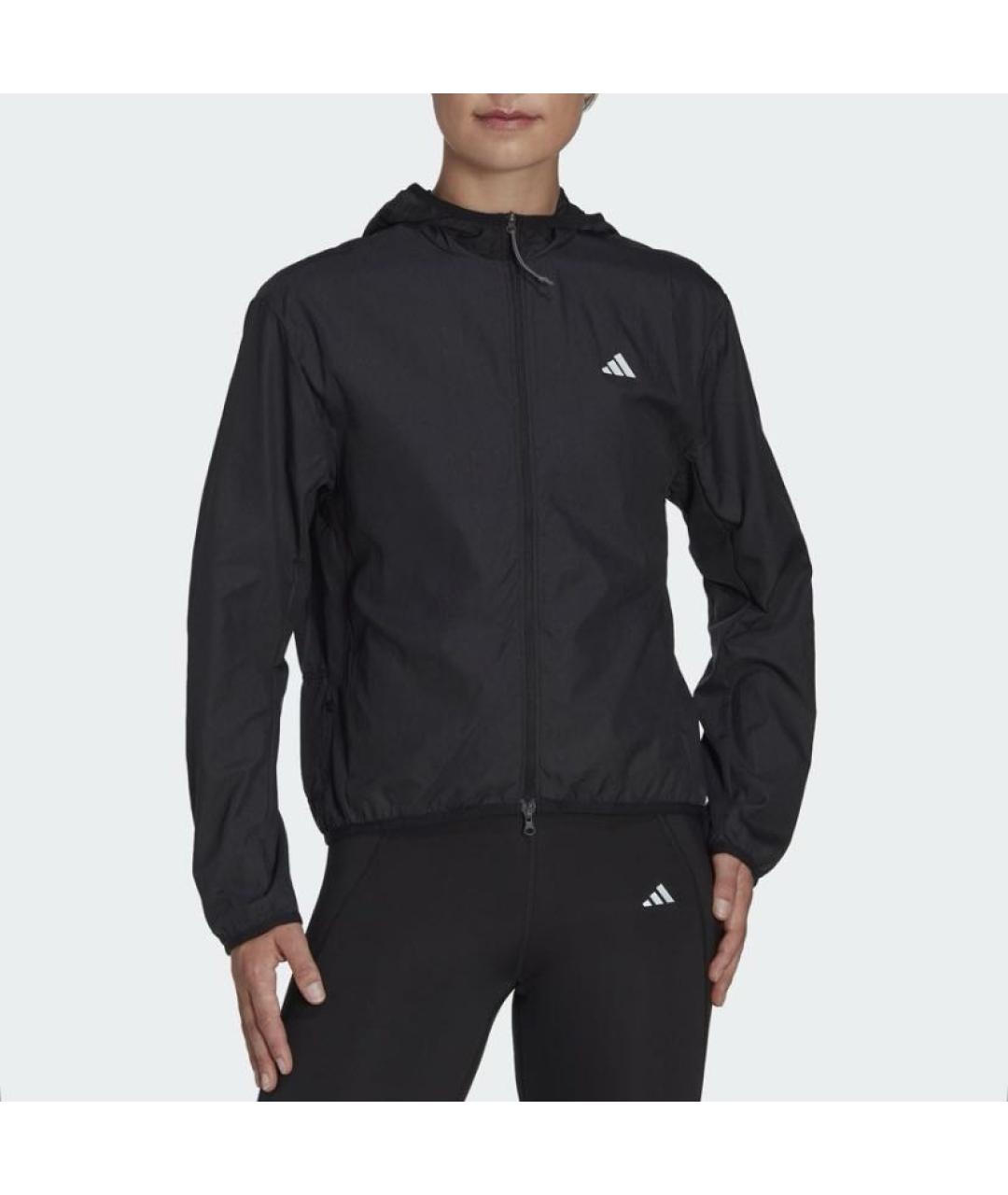 ADIDAS Черная полиамидовая куртка, фото 2