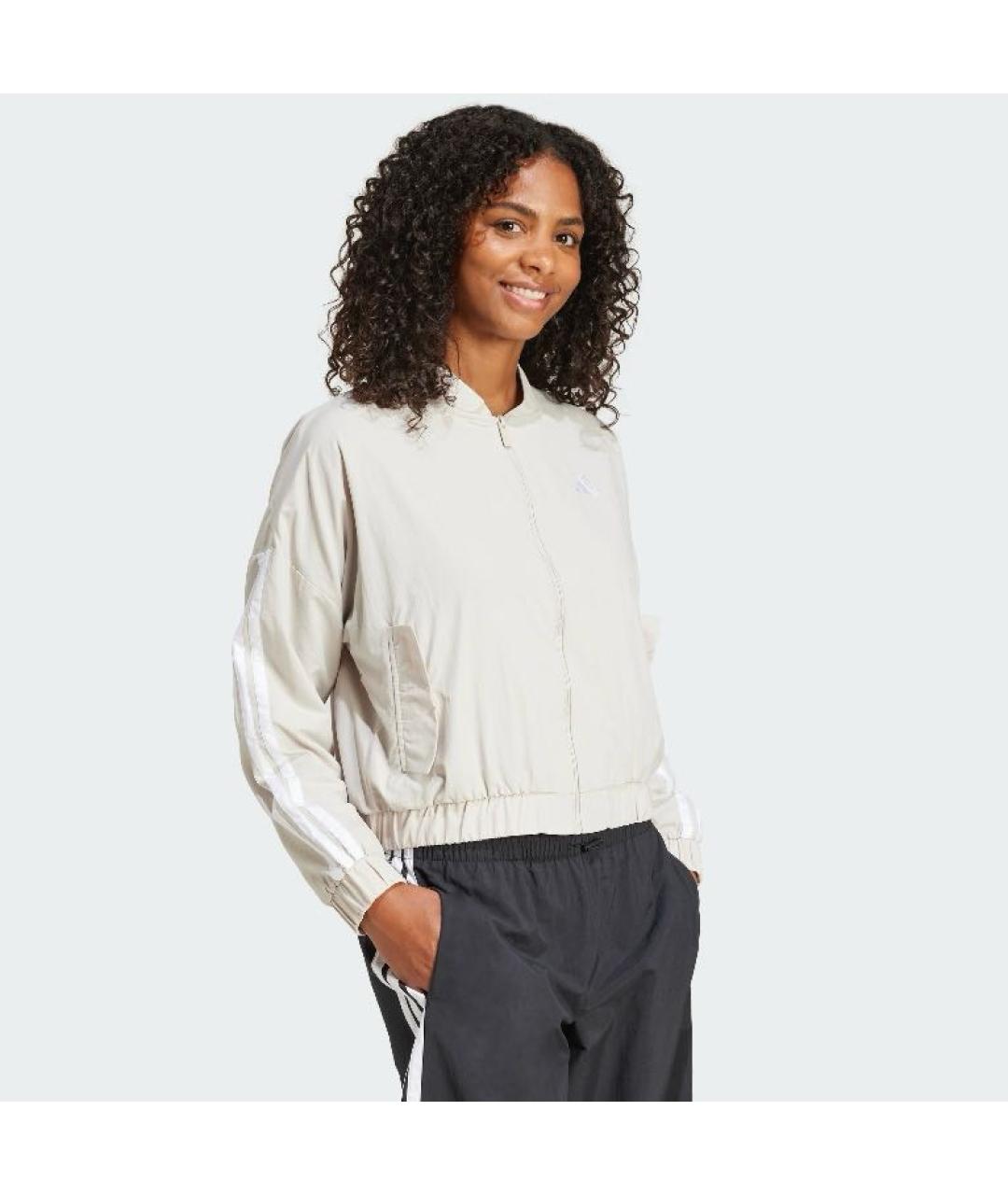 ADIDAS Бежевая полиамидовая куртка, фото 4