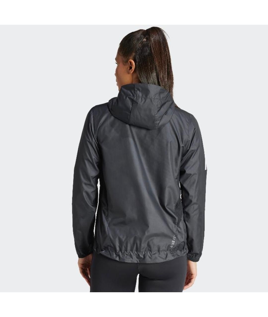 ADIDAS Черная синтетическая куртка, фото 3