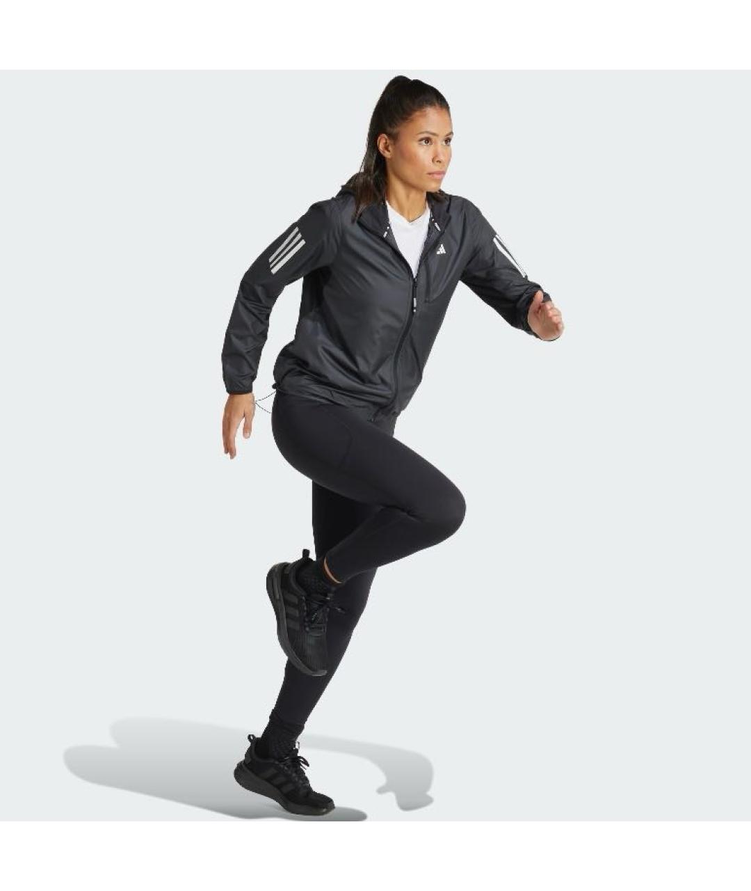 ADIDAS Черная синтетическая куртка, фото 4