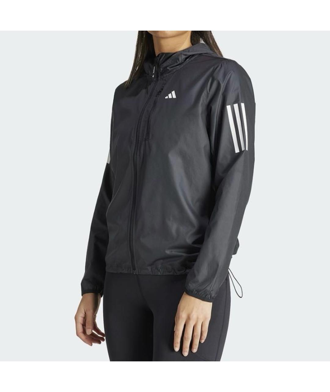 ADIDAS Черная синтетическая куртка, фото 2