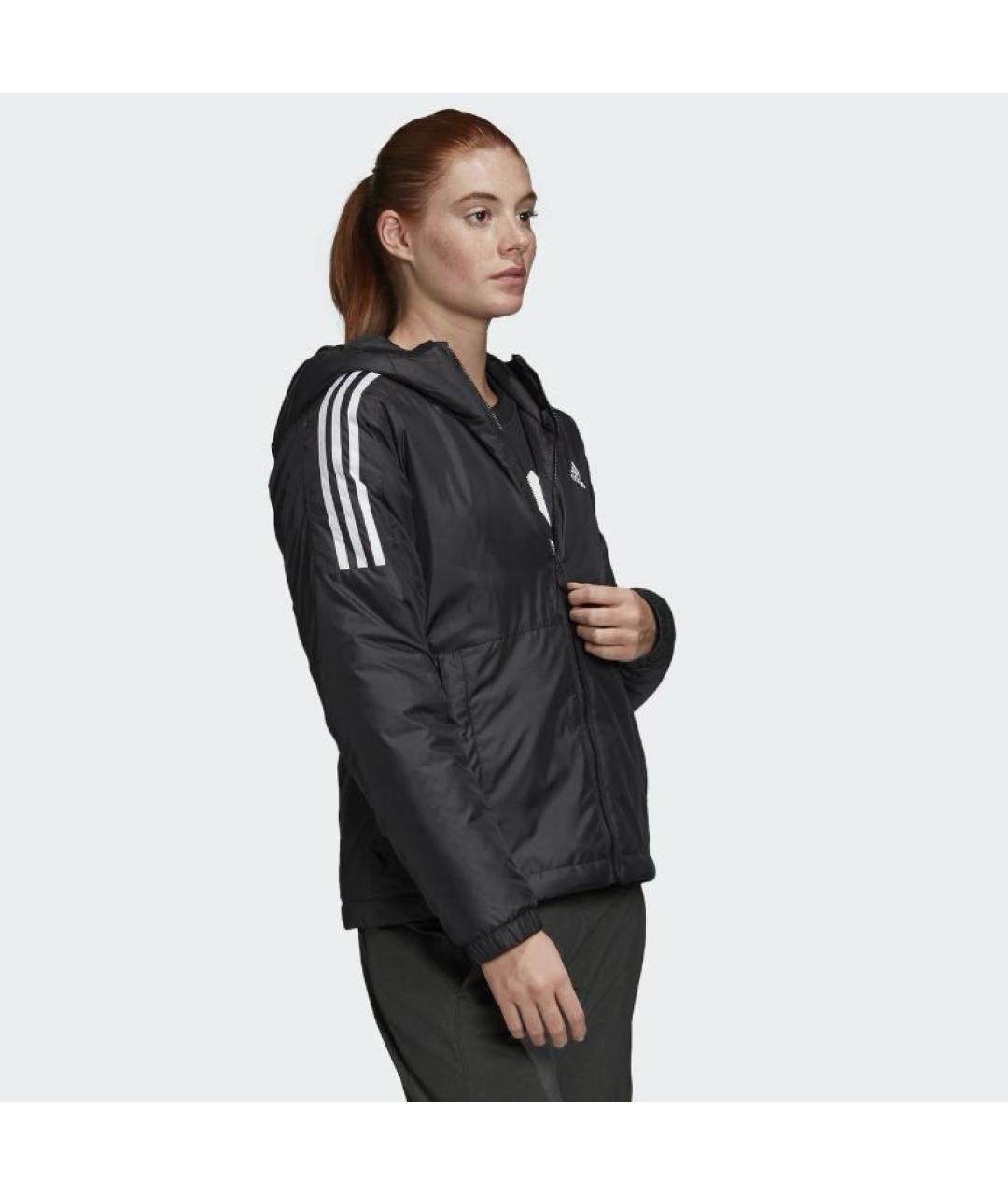 ADIDAS Черная полиэстеровая куртка, фото 4